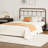 Metal Queen Size Headboard, Adjustable Height, Farmhouse Victorian Style, Steel Headboard Only For Bedroom, Easy Assembly, Brown-420233541-420233542