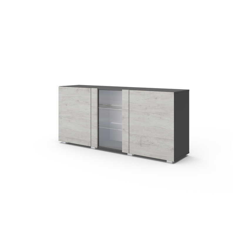 160cm Sideboard, Grey/Monaco Oak