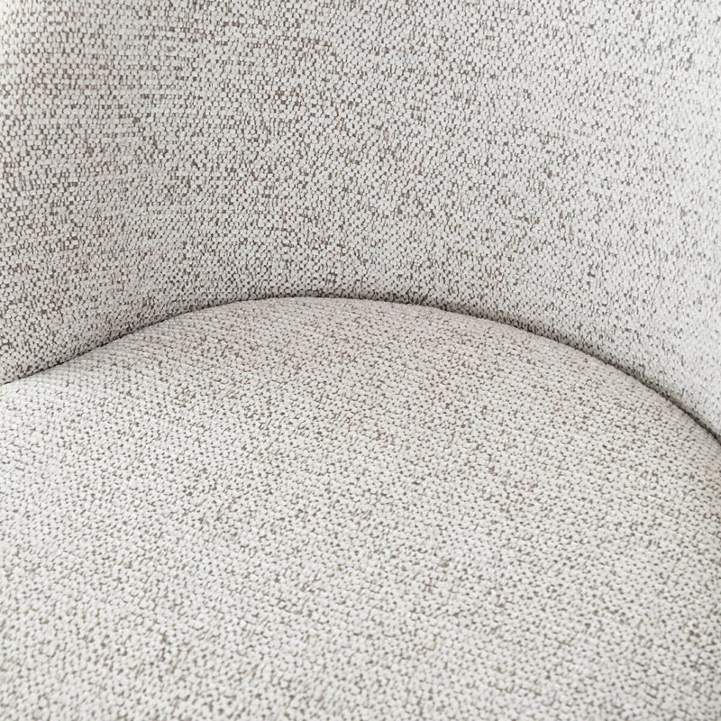 Chaises de salle à manger rembourrées Barrel, Beige / noyer