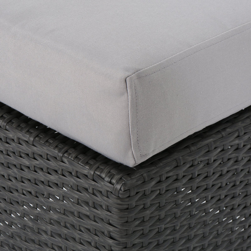 Ensemble de conversation modulaire en rotin avec coussins, Gris