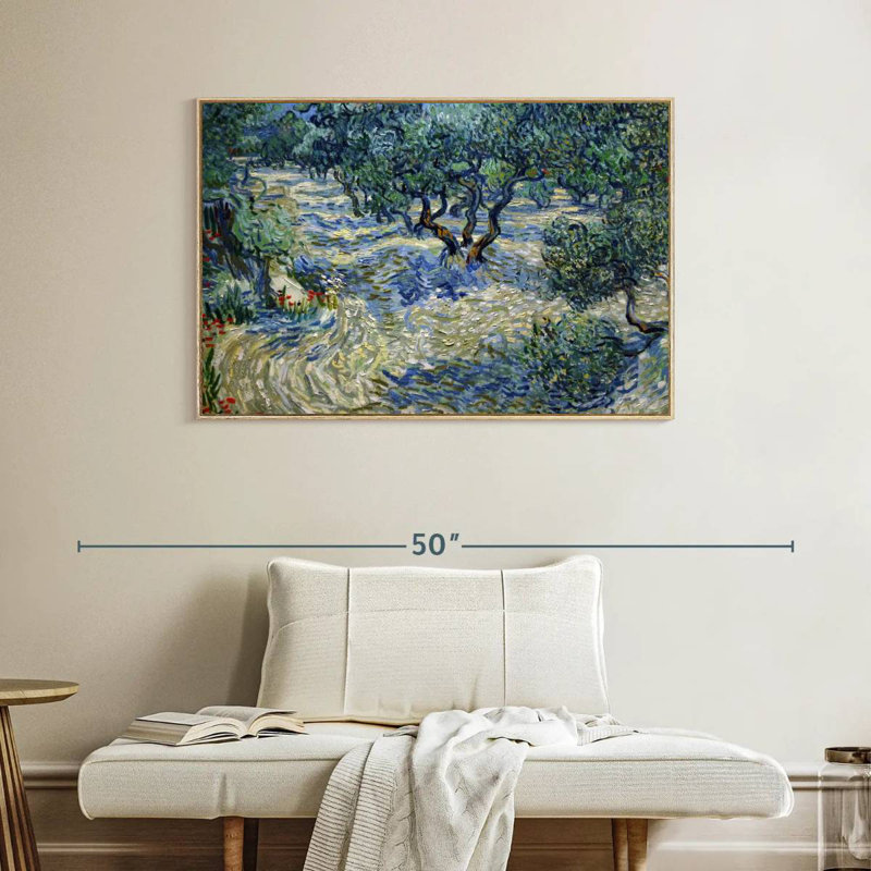 Olive Orchard 1889, Cadre flottant en bois naturel, 40 po x 27 po
