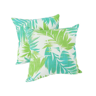 Ensemble de 2 coussins décoratifs d'extérieur, coussins de patio imperméables et résistants à la décoloration pour les meubles de jardin, de porche et de piscine - Housses décoratives douces et confortables (18 po x 18 po)