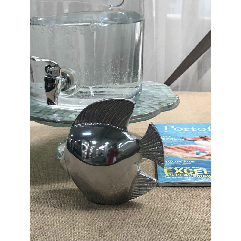 Sculpture de poisson poli 2,5 po x 6 po x 6 po