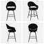 Tabouret de comptoir pivotant rembourré avec dossier incurvé et structure en métal (ensemble de 4)-562760719-562760717