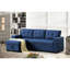 Canapé modulaire bleu avec 3 sièges, mélange de lin, rembourrage en mousse, 92 po x 53 po x 34,5 po, chaise de rangement et coussins amovibles en tissu 3 po, rembourrage, dossier-1969120569-1969120560