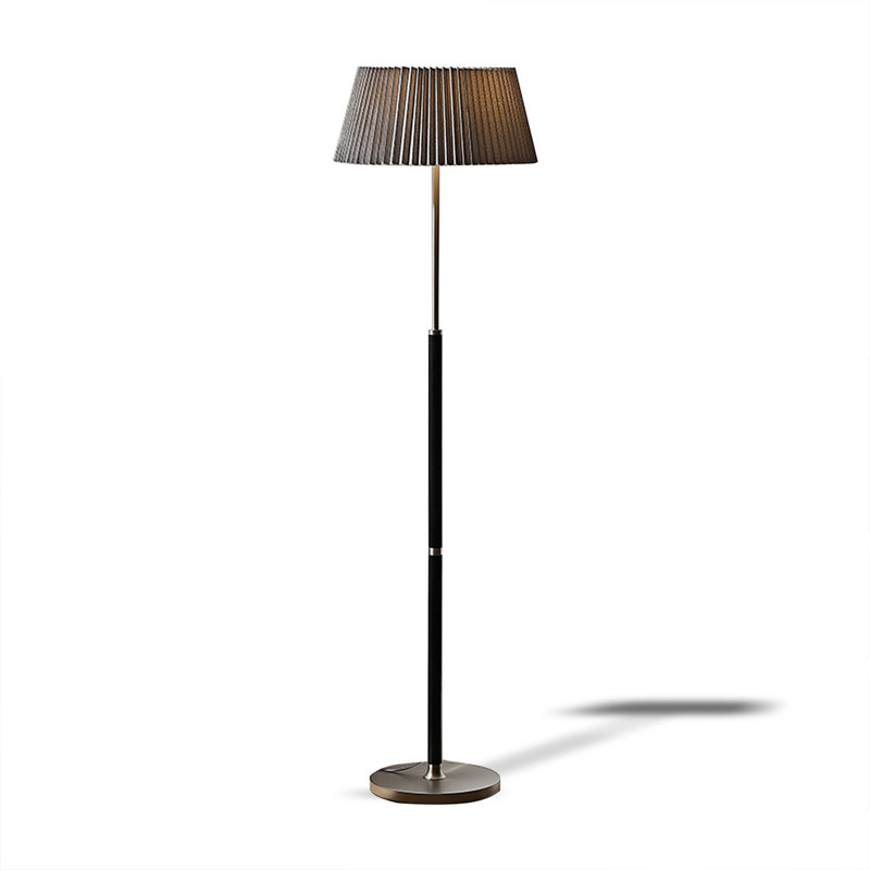 Gris + noir + tissu argent + bois massif + lampes sur pied sans fer, Gris