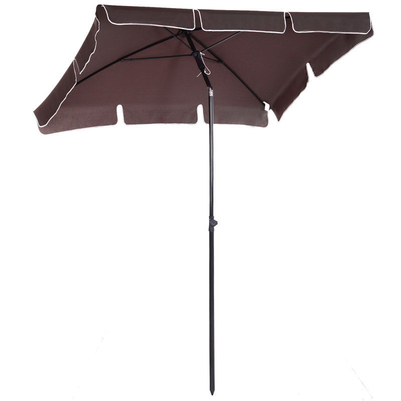2m x 1.3m Rectangular Parasol Rosenda, Brown