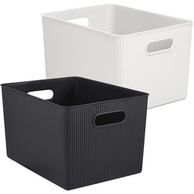 Panier en plastique nervuré