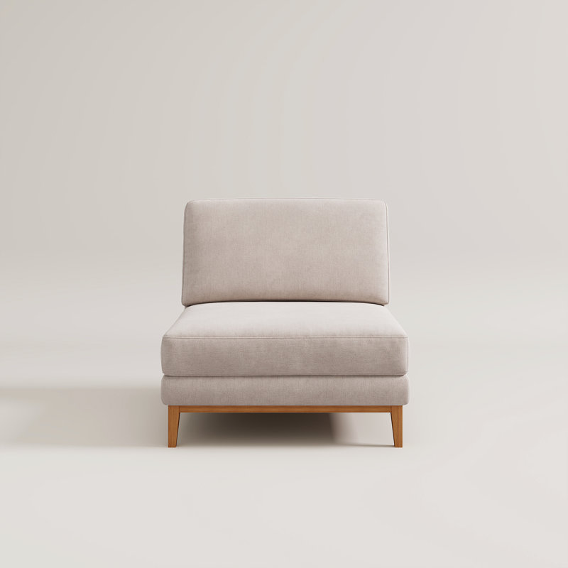 Fauteuil d'appoint modulaire rembourré sans accoudoirs, Khaki