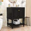 Elegant Freestanding Bathroom Vanity with Ceramic Sink, Open Shelf and Enclosed Storage-867194059