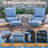 Outdoor Swivel Rocker Patio Chairs With Ottomans And Coffee Table 5 Pcs Bistro Set-229307989