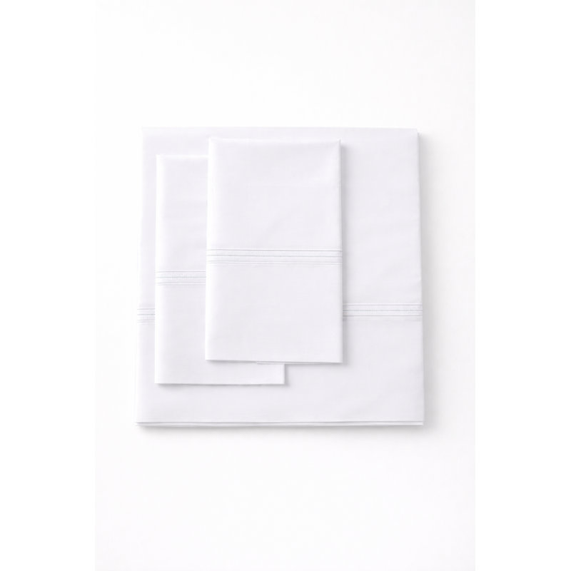 Victoria Sheet Set Full Grey, White/Gray, Full/Double Sheet Set with 2 Pillowcases