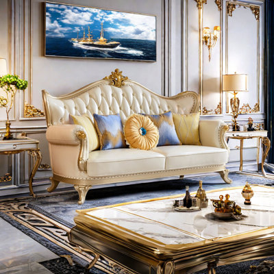 85.83'' Leather Sofa