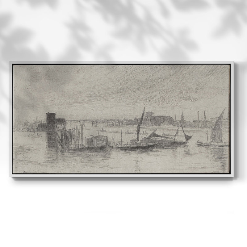 Série nautique-CCVVIV- Toile tendue avec châssis tendue, prête à être accrochée, H 17 po x l 33 po, Blanc