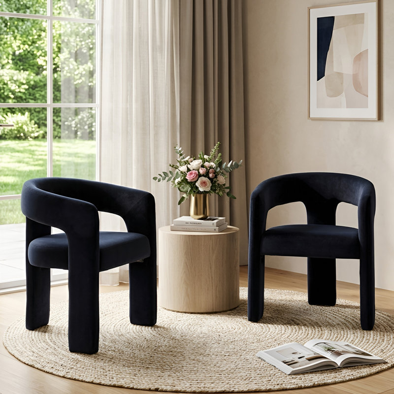 Dalpat Iron Arm Chair, Black Velvet