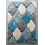 Tapis à poils longs bleu / ivoire / gris Corey-Leigh-632579954