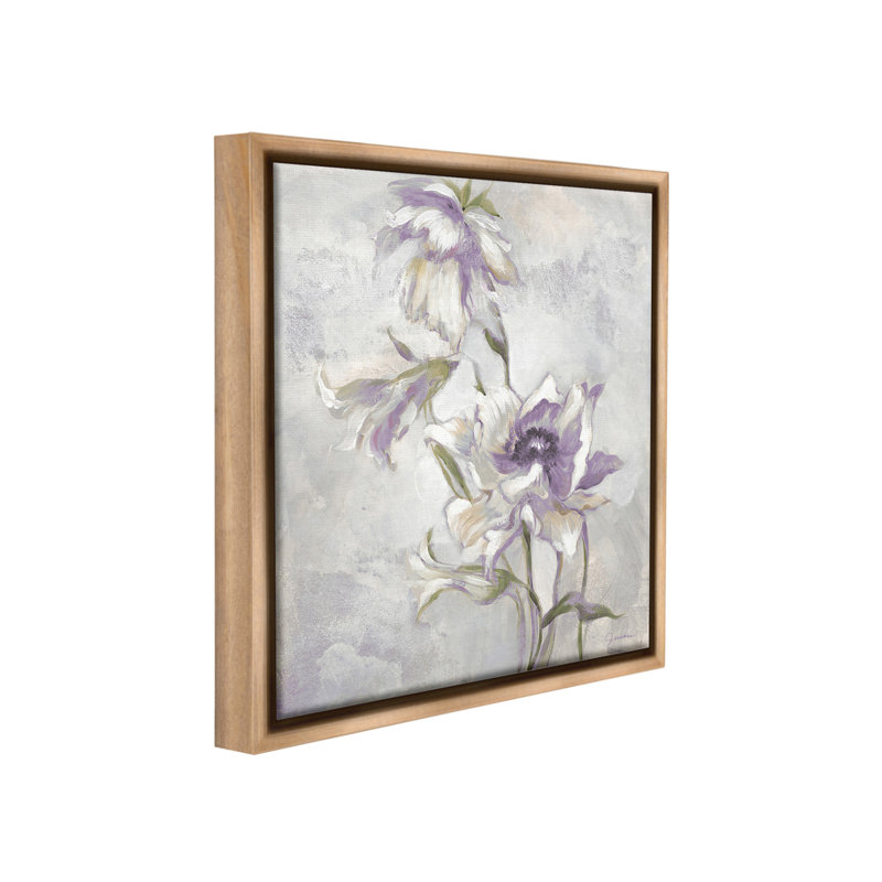 «Purple Curling Petals Floater Frame» par Liz Jardine sur, Cadre flottant orme Montalcino, H 25 po x l 25 po