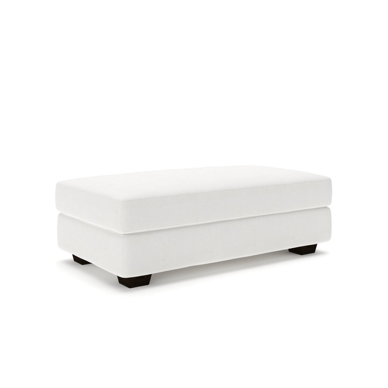 Emilio Upholstered Ottoman, Drusky Moonglow Sustain® Basketweave