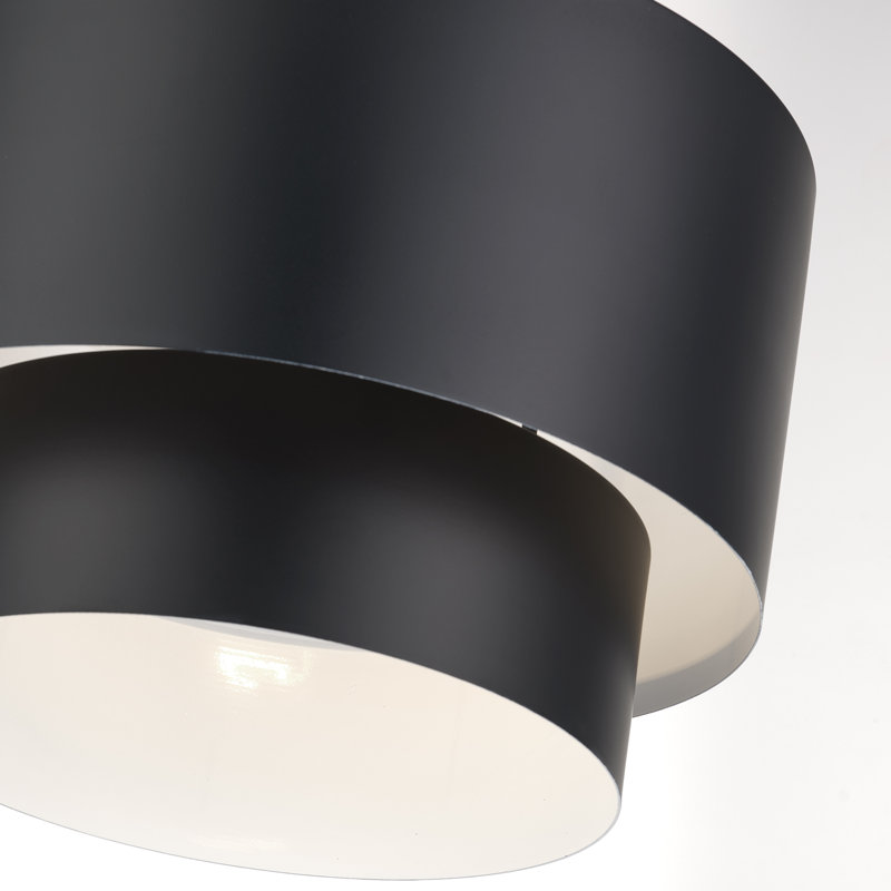 Luminaire suspendu noir 1 lumière Acklin, Noir mat, Noir