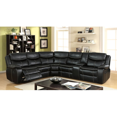 Schumann Faux Leather Reclining Sectional Symmetrical