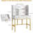 Make up Vanity with Lighted LED Mirror & 2 Drawers, Makeup Vanity Desk, White and Gold