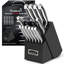 Kuisine 15-Piece Stainless Steel Knife Set With Built-In Sharpener Block,Hollow Handle Knife Block Set,Professional Chef Knife,Kitchen Knives & Scissors