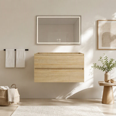 Wall-Mounted Bathroom Vanity Without Top, Pedestal Sink Cabinet, Bathroom Vanity without Top