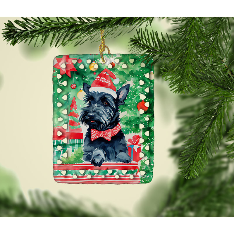 Ornement en porcelaine de Noël Scottish Terrier, Scottish Terrier 3637