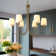 Mckevitt 6-Light Transitional Modern Chandelier with White Fabric Shades