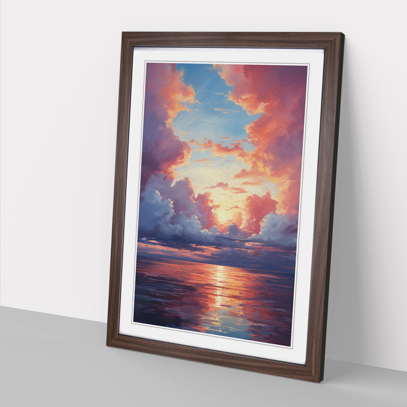 Single Picture Frame Print on Wood, Walnut Framed, 64cm H x 46cm W