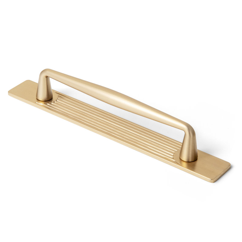 Solid Spindle Bar Pull With Backplate(Gban), 5", Champagne Bronze