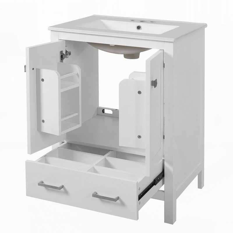Meuble-lavabo 24 po avec lavabo, Blanc