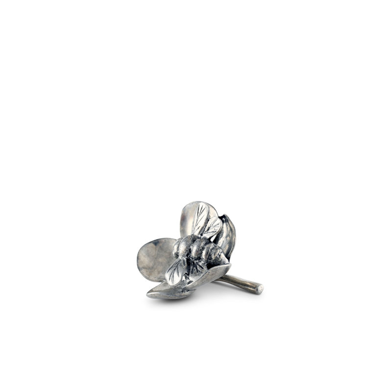 Arche of Bees Pewter Bee on Flower Cheese Markers Place Card Holder