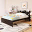 Lit double avec lit gigogne et structure en bois-10973307