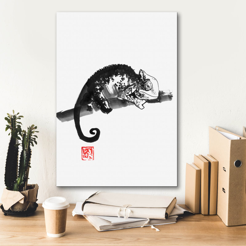 «Chameleon» par Pechane, art mural sur toile, H 26 po x l 18 po x P 0,75 po