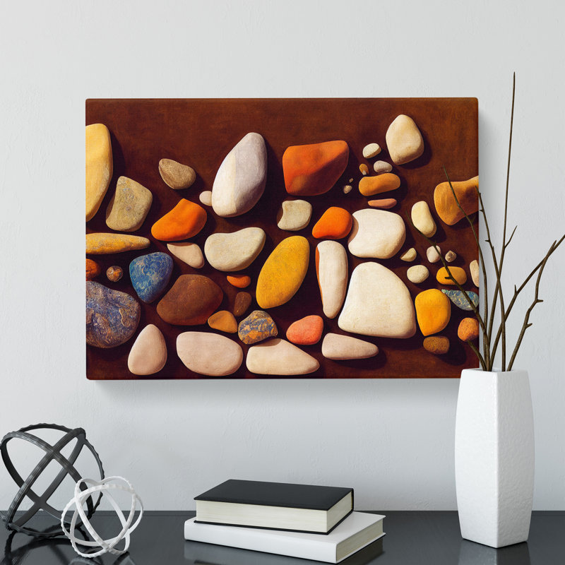 Fabulous River Pebbles - Wrapped Canvas, 50cm H x 76cm W x 3cm D