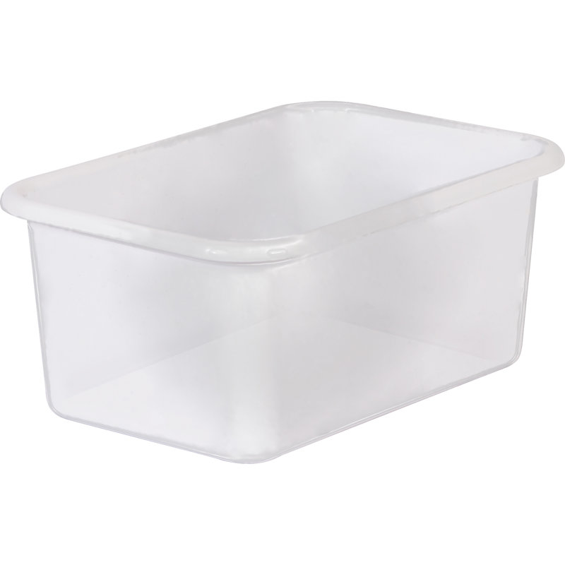  Small Plastic Storage Bin, Clear, Pack Of 6