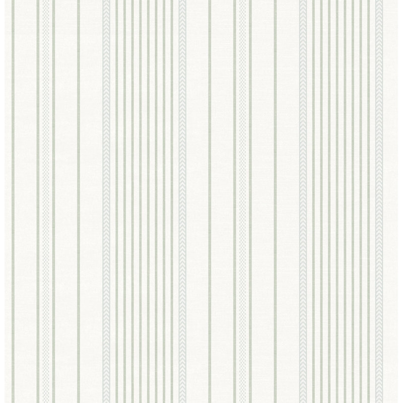 Papier peint à rayures Navarres, Vert