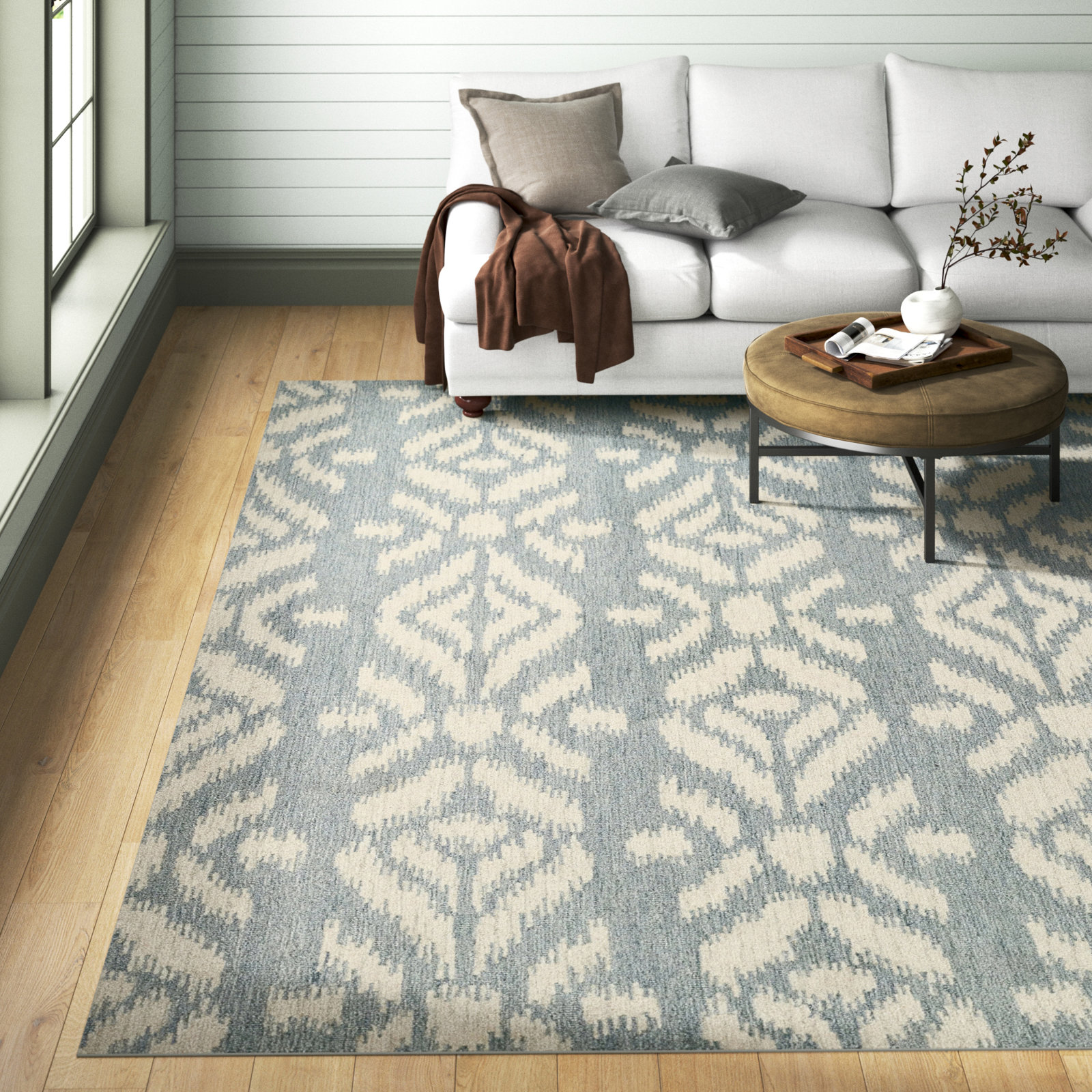 Truman Gray Brown Hand-Tufted Wool Rug, Rectangle 8' x 10'