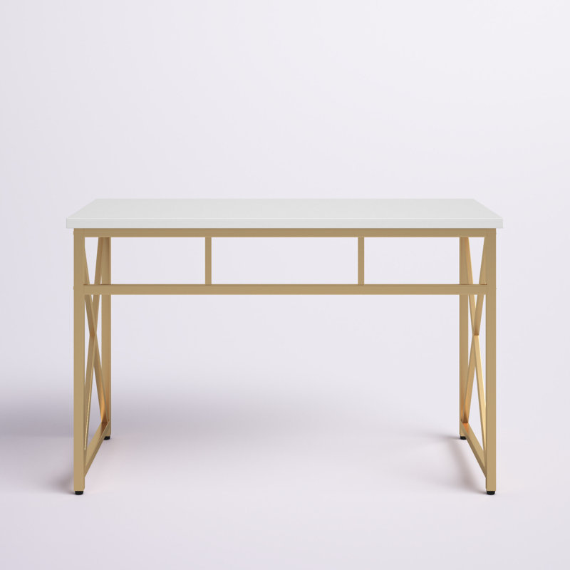 Aden Metal Base Writing Desk, Gold
