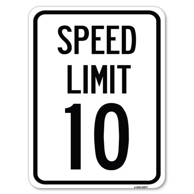 Panneau de réduction de vitesse limite de vitesse: 10 mi / h / 22877