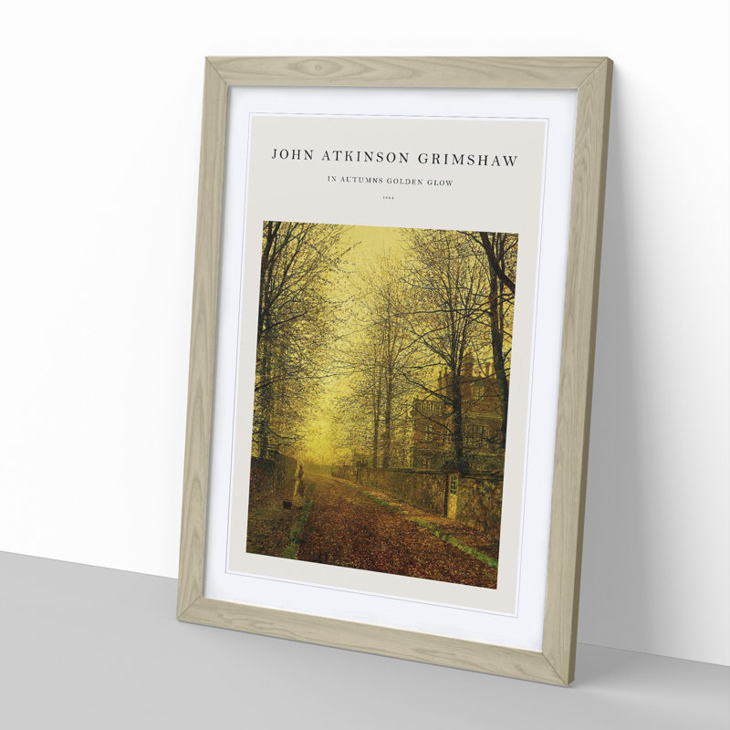 Autumns Golden Glow by John Atkinson Grimshaw - Picture Frame Graphic Art, 65cm H x 48cm W x 2cm D, Oak Framed