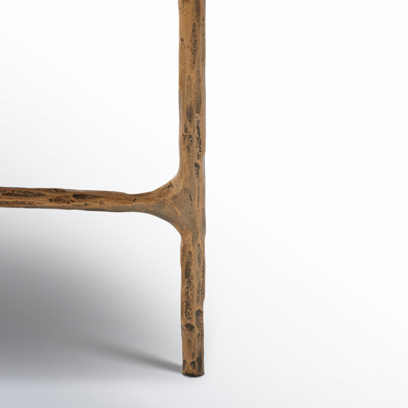 Evelynn Coffee Table, White Marble, Brass