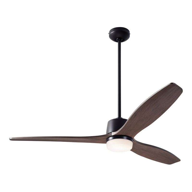 Arbor LED Downrod Ceiling Fan, Wall Control, Dark Bronze, Mahogany