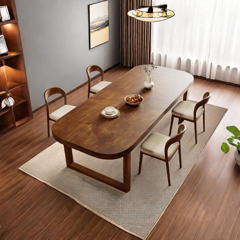Janyra 4 - Person Pine Solid Wood Solid Wood Top Sled Dining Set, 29.53"H x 55.12"L x 27.56" W
