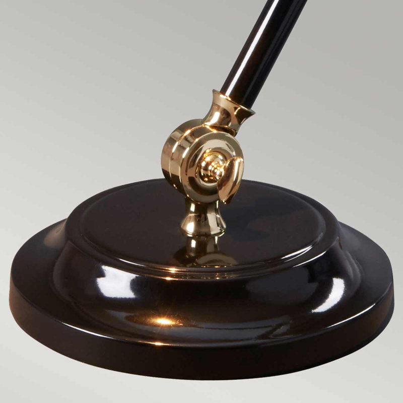 Evie Metal Desk Lamp, Black/Polished brass
