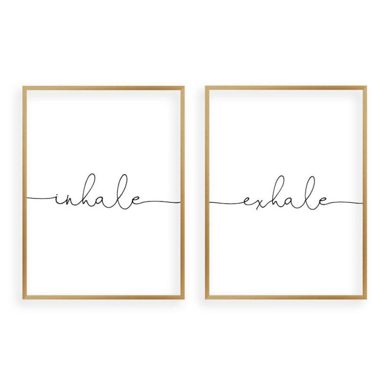 Inhale Exhale - 2 Piece Print, Brushed Copper Frame, 41 cm H x 31 cm W