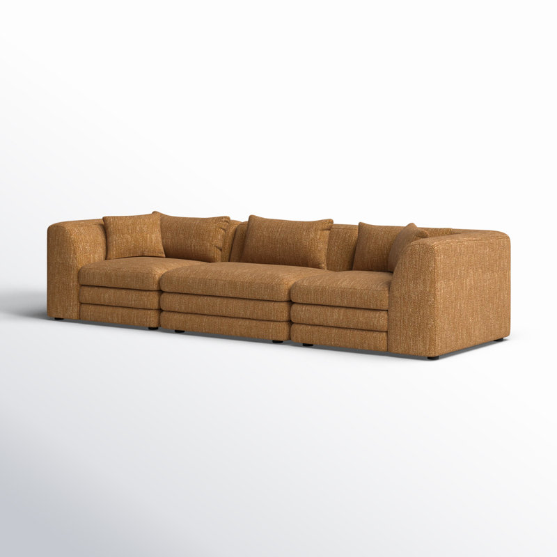 LOWTIDE Modular Sectional, Amber Glow Mustard Tweed