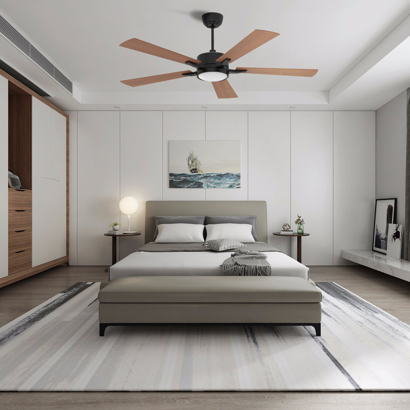 Ventilateur de plafond intelligent 56 po avec télécommande Quanique, ensemble d'éclairage inclus, fonctionne avec l'assistant Google et Amazon Alexa, raccourci Siri.