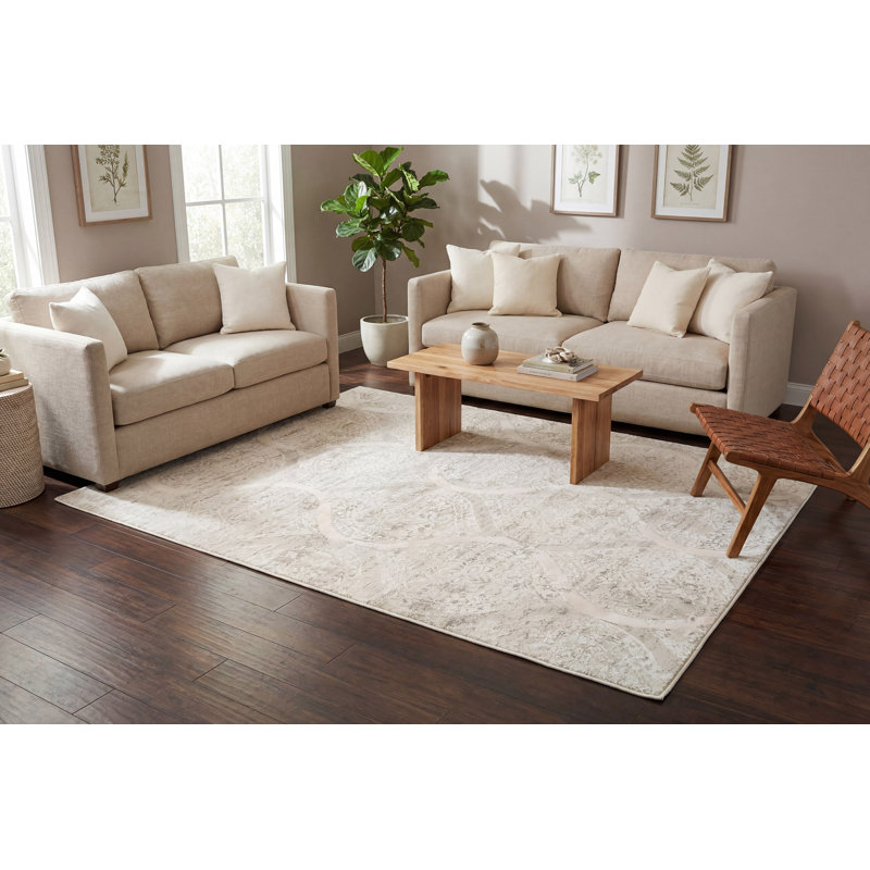 Tapis beige Bullis, Rectangle 6 pi 8 po x 9 pi 7 po